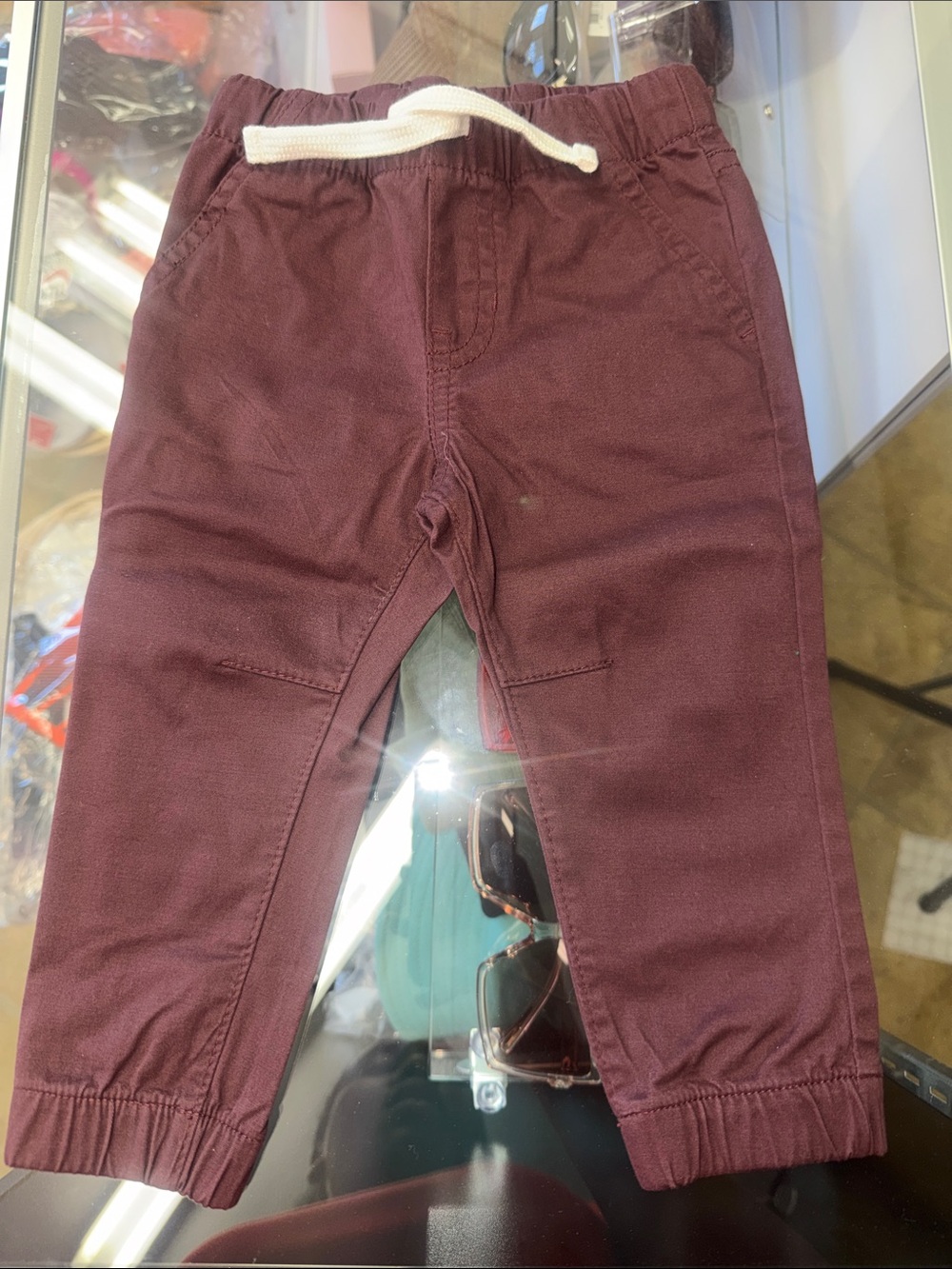 Cat & Jack Maroon Elastic Waist Jogger Pants